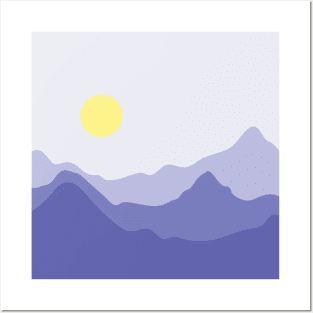 Pastel purple hills art Posters and Art